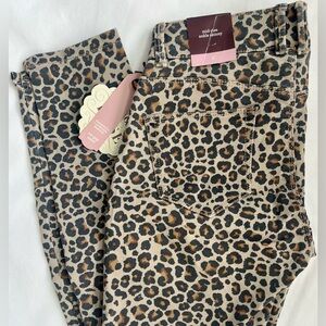 Knox Rose Leopard Print Mid-Rise Ankle Skinny Jean Size 2/26 NWT Stretch